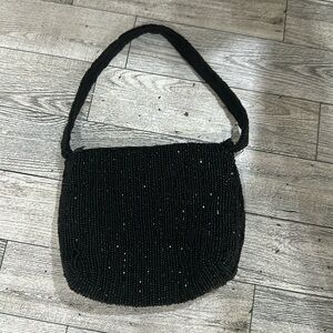 La Regale black sparkling party evening Beaded Mini Purse